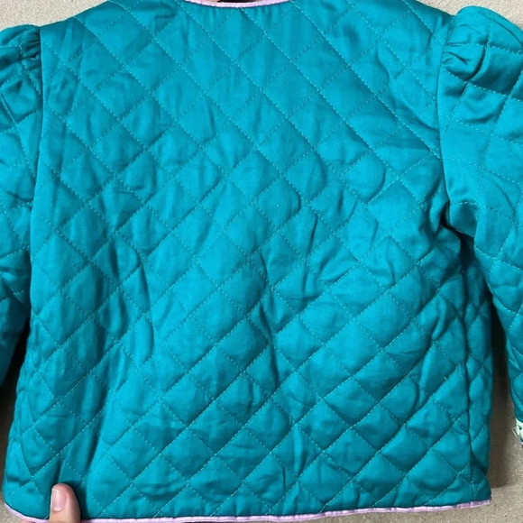 Heartstrings Girls' Quilted Jacket Size 4 Blue with Floral Accents Broken Zipper - Picture 12 of 15